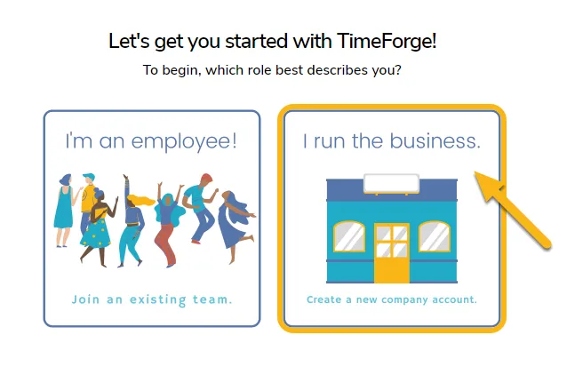 Choose “I run the business”