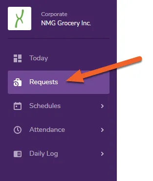 Click the Requests tab in the left side navigation menu