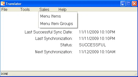 Define menu items for sales forecasting.