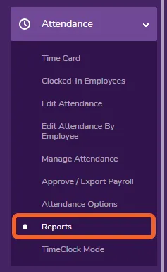Go to the Attendance Reports page