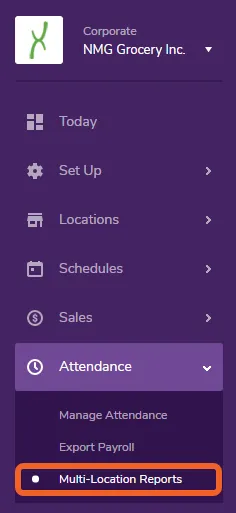 Go to the Attendance Reports page