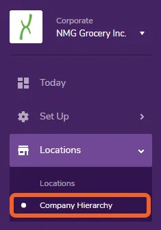 Go to the Company Hierarchy page under the Locations tab