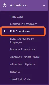 Go to the “Edit Attendance” page.