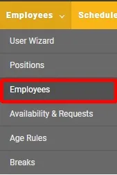 Go to the “Employees” page.