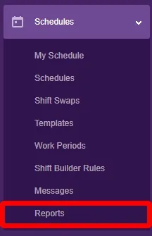 Go to the “Reports” page in the Schedules tab.