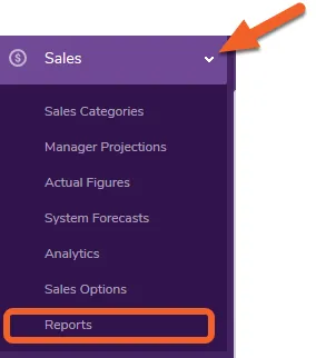Go to the Reports page under the Sales tab