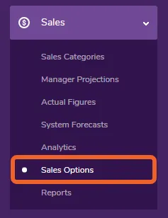 Go to the Sales Options page under the Sales tab