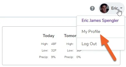 Navigate to the “My Settings” page.