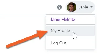 Go to your profile by clicking the menu in the upper right