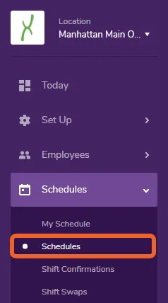 Go to your Schedules page