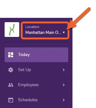 Help! I’m at the location level, how do I switch?
