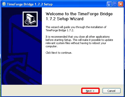 Install the TimeForge Dinerware Bridge software.