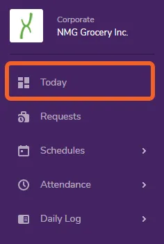 Log into TimeForge or, if you’re already logged in, click the Today button to visit the Today page