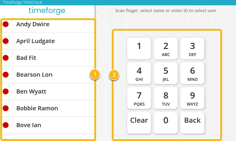 Logging into the Timeclock