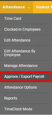 Navigate to the attendance tab.