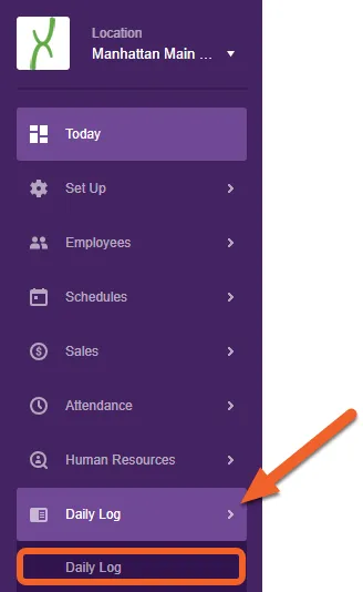Navigate to the Daily Log