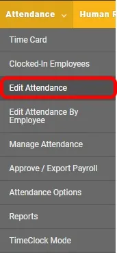 Navigate to the “Edit Attendance” page.