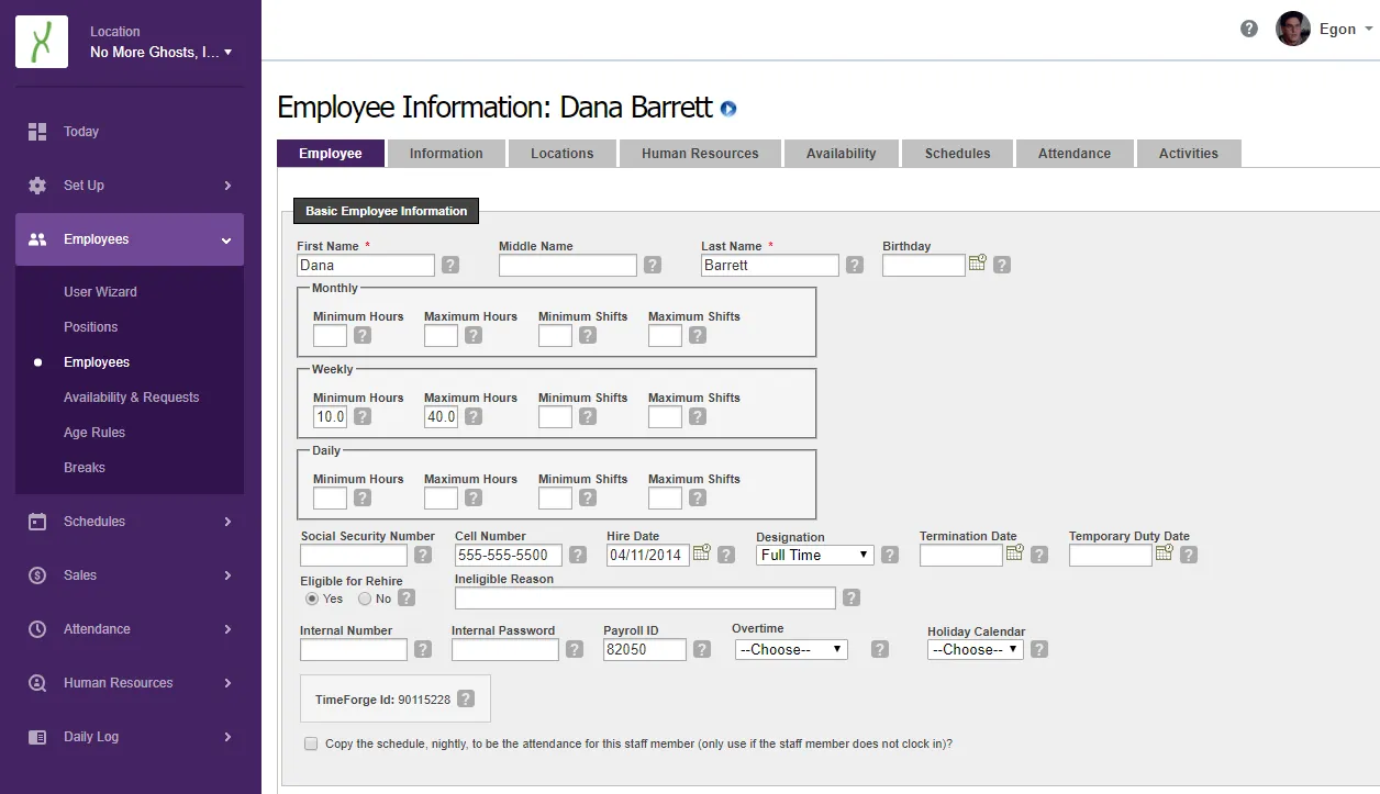 Navigate to the Employee’s profile