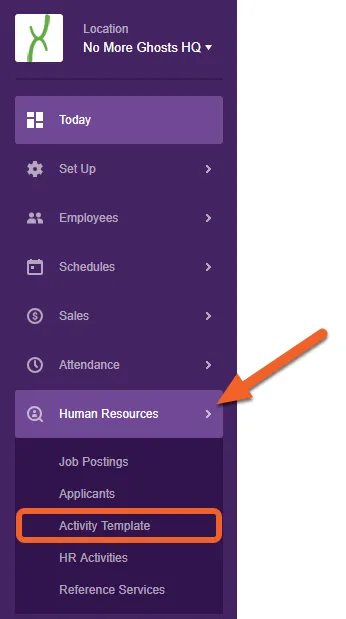 Navigate to the HR Templates page under Human Resources