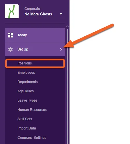 Navigate to the Positions page