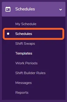 Go to the “Schedules” page.