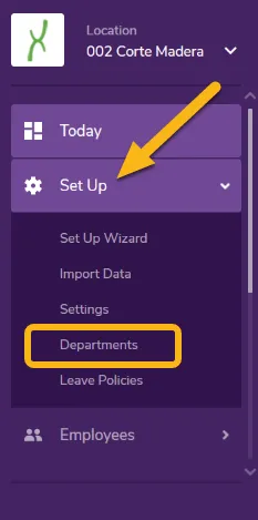 Navigate to the Set Up page