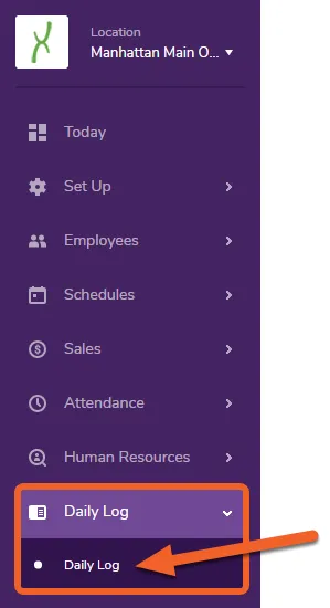 Navigate to your store’s Daily Log