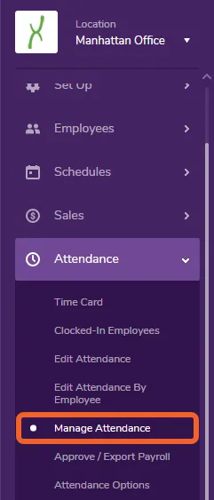 Open your Manage Attendance page
