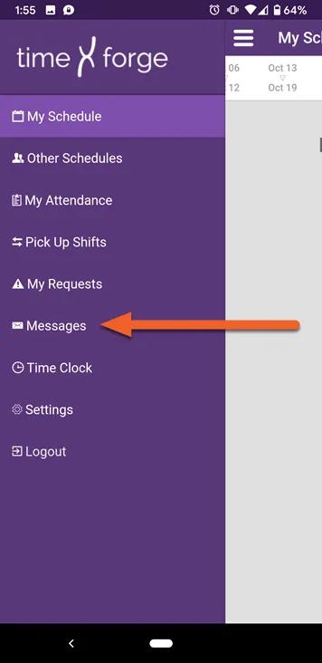 Select Messages from the menu