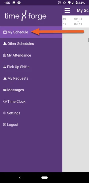 Select My Schedules from the menu