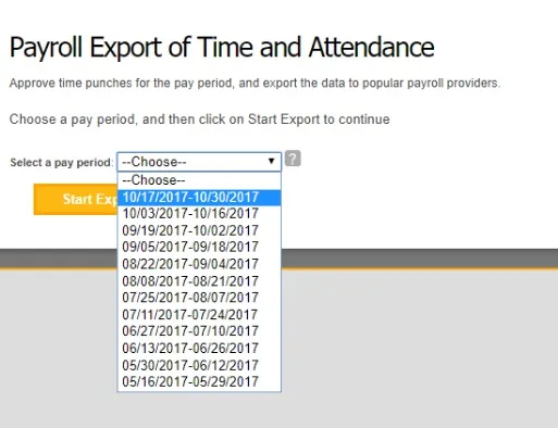 Choose an employee payroll period.