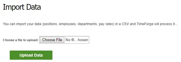 Choose the appropriate CSV file. 