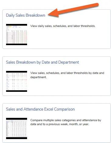 Choose the sales report that best fits your needs