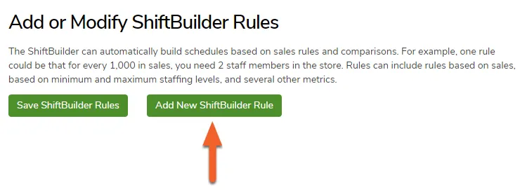 Click “Add New ShiftBuilder Rule”