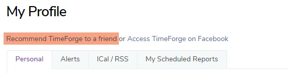 Click Recommend TimeForge to a friend
