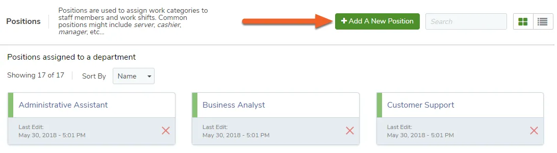Click the + Add A New Position button