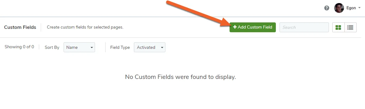 Click the + Add Custom Field button