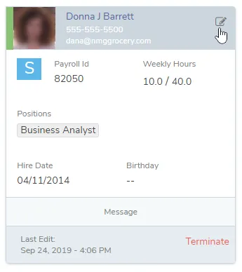 Edit the employee