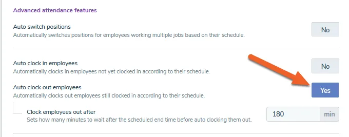Enabling Automatic Clock Outs