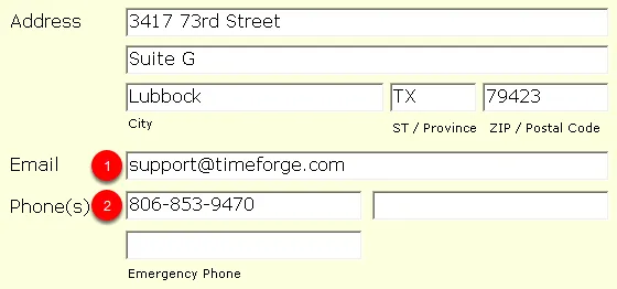 Enter an email address and phone number.