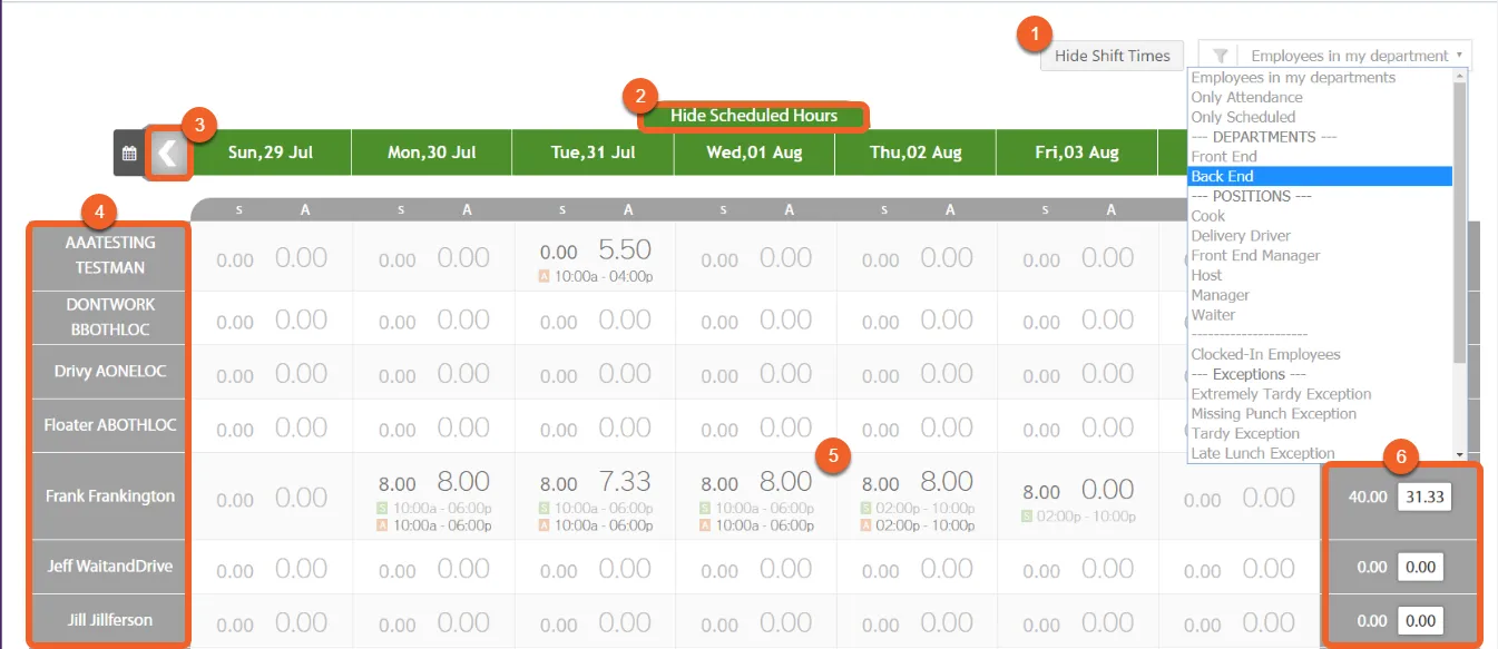 Manage Attendance Layout