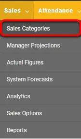 Navigate to the “Sales Categories” page.