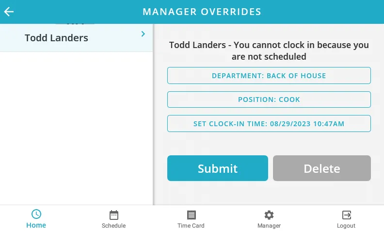 Performing overrides