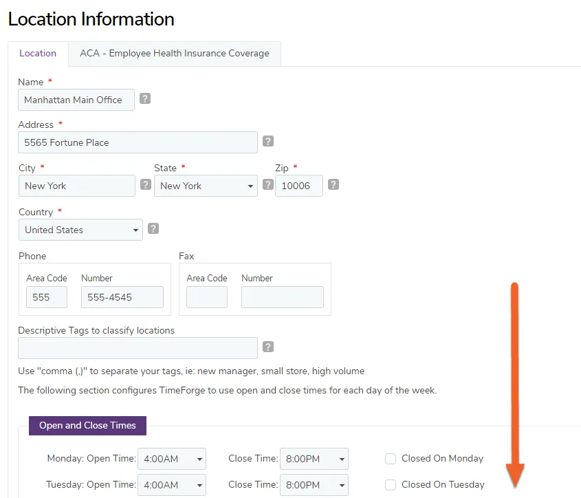 Scroll down to the shift confirmation settings