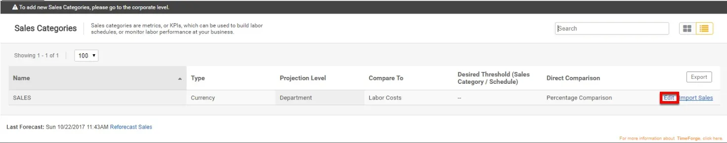 Select your Sales Category.