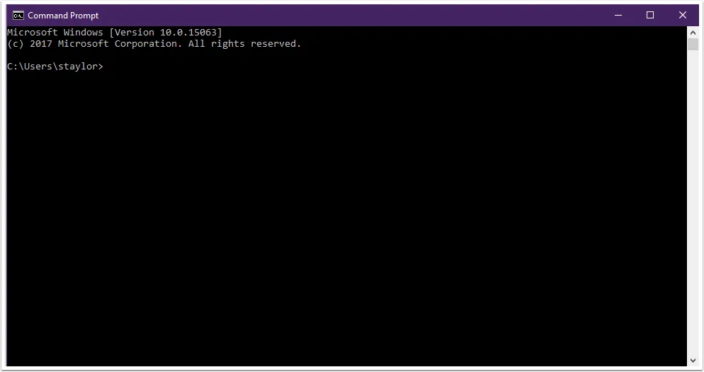 Type “cmd” to bring up a search box, then click “Command Prompt” in the results