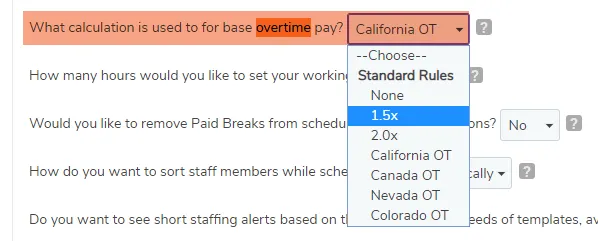Apply the overtime rules