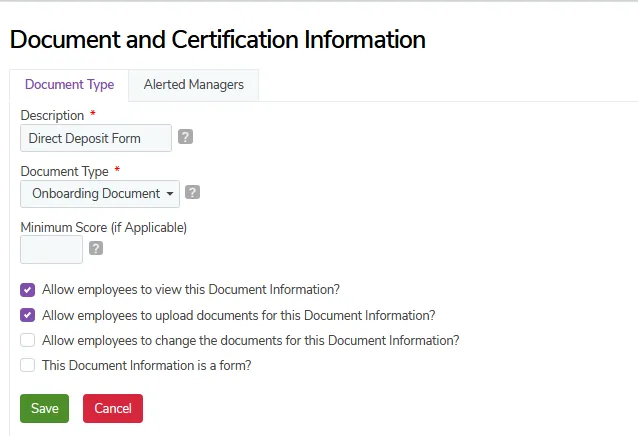 Choose the settings for your new document