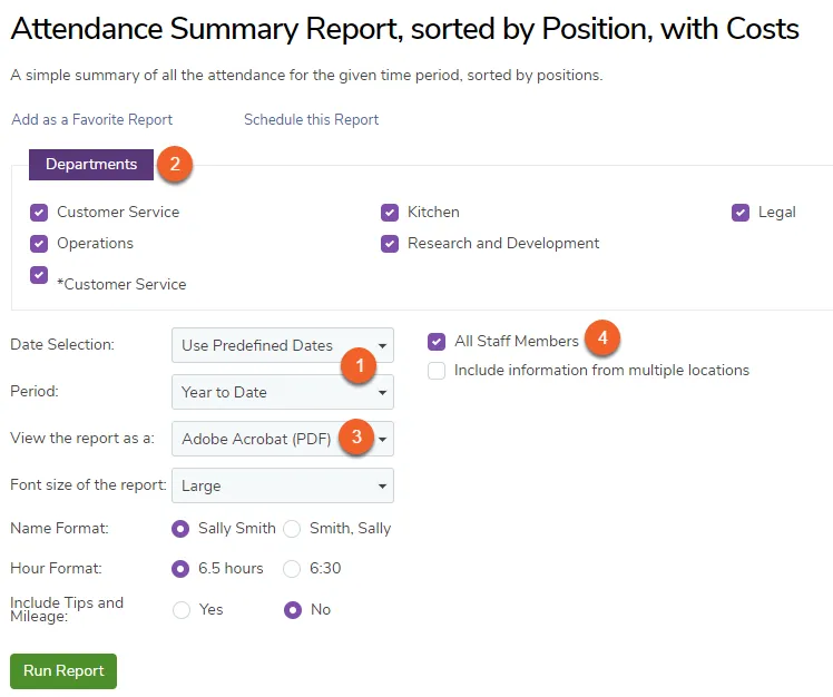 Configure the report