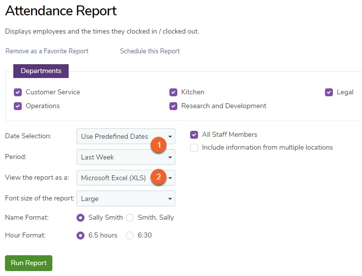Configure the report